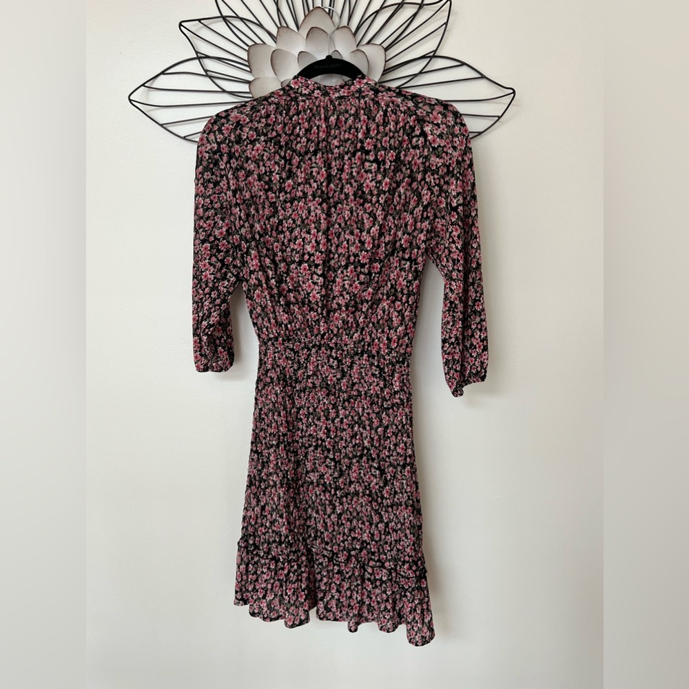 Long sleeve floral midi stress; size XS; made by “MANGO”